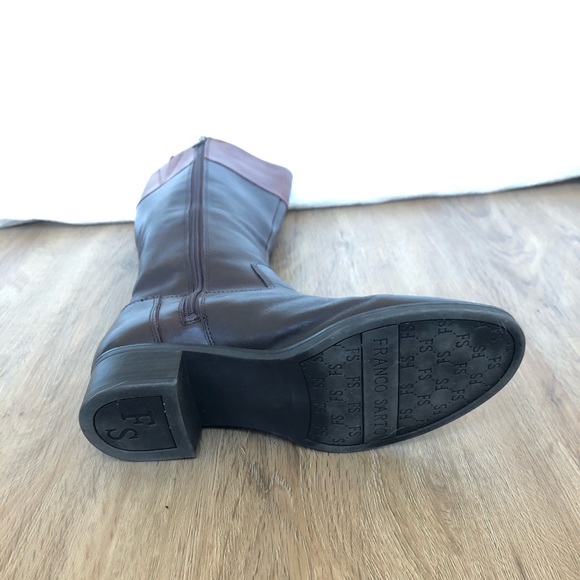 Franco Sarto Brown Leather Knee High Boots - Picture 3 of 7